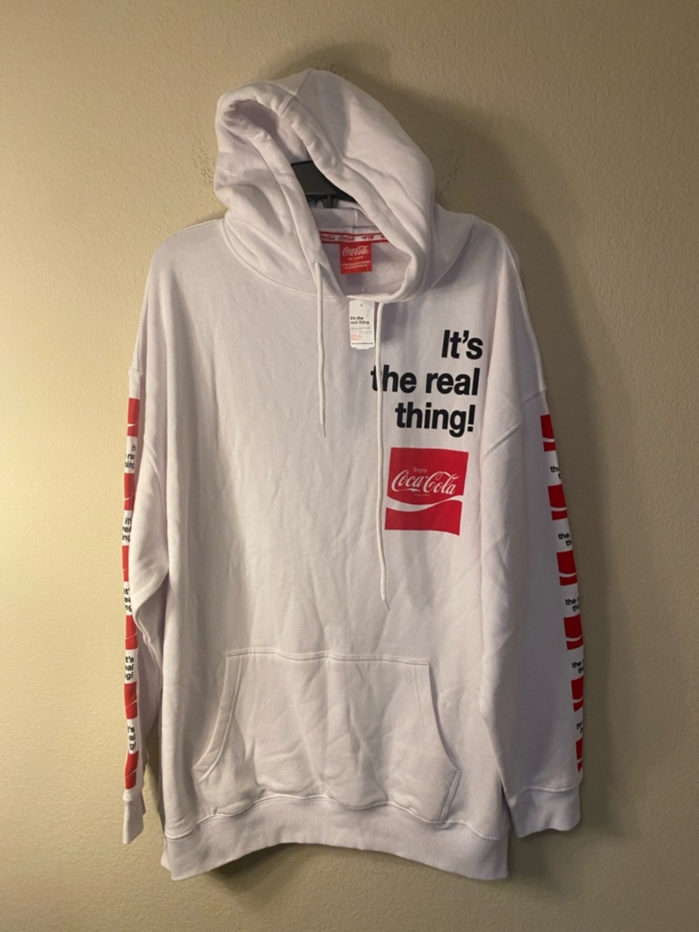 Coca Cola White Hoodie with Red Logo